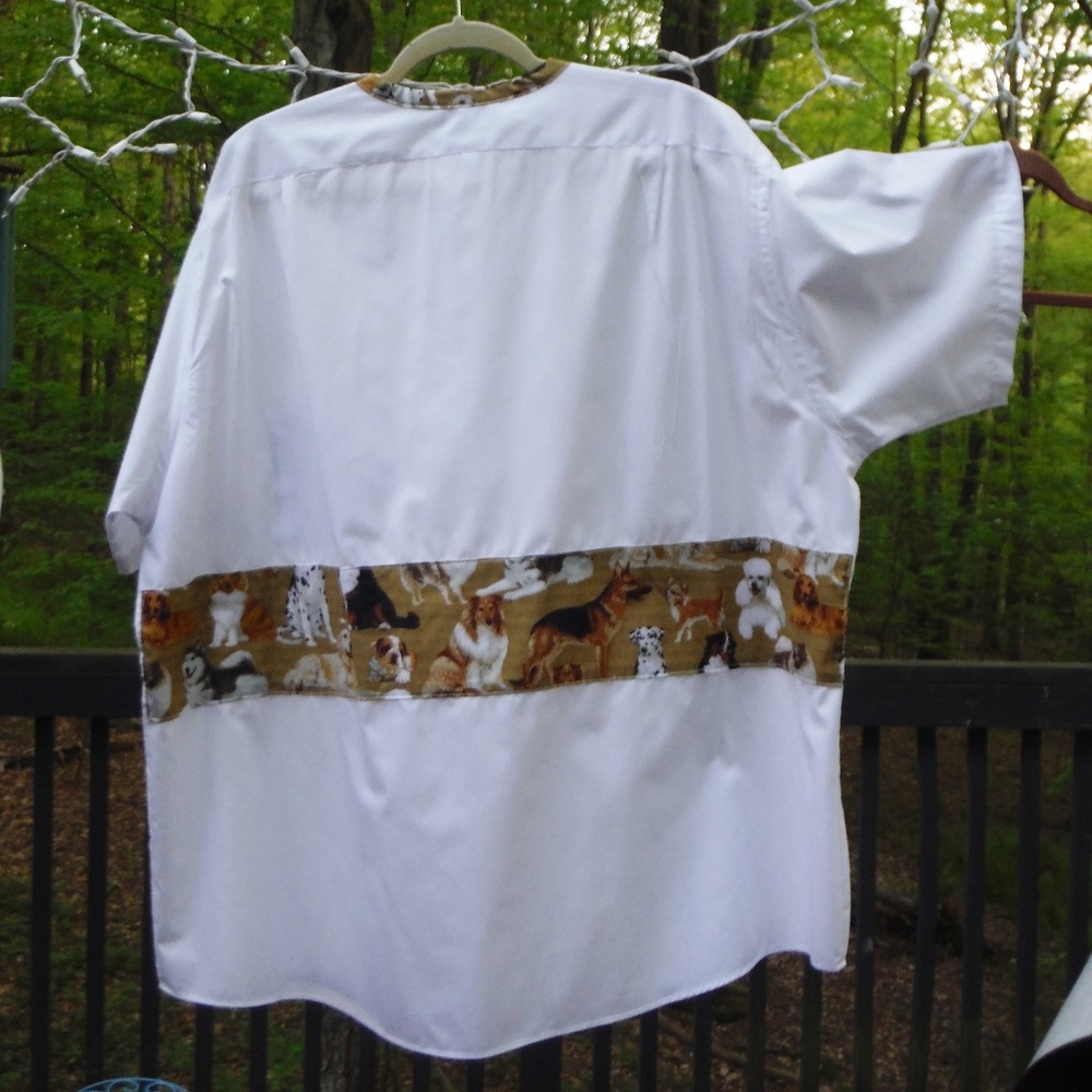 Dogs on My Back Short Sleeve 2X Blouse or Coverup